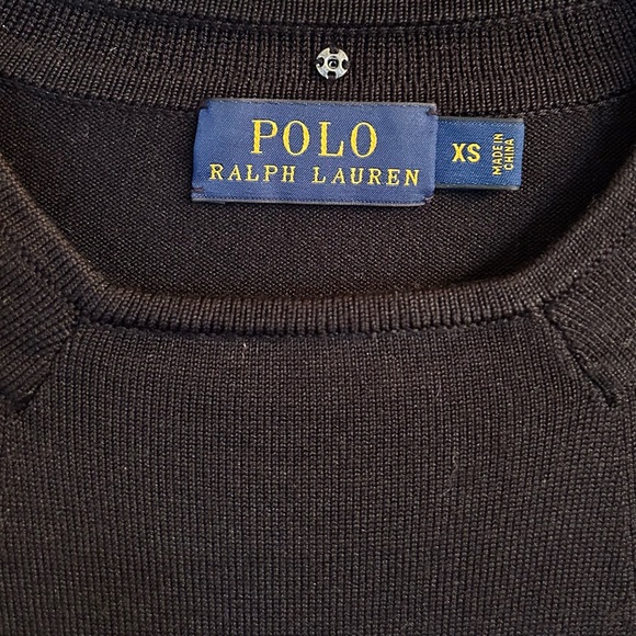 Polo Ralph Lauren Silk Peplum Long Sleeve Blouse - Size XS - Black - NWOT - Picture 3 of 4